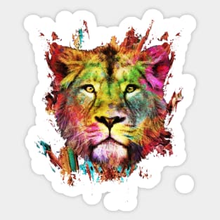 Color Explosion Lion Sticker